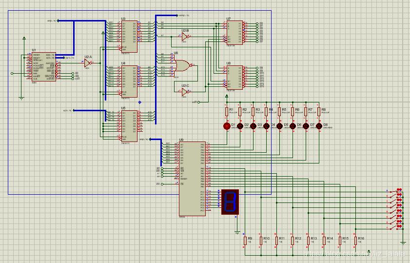 proteus显示数字的灯在哪