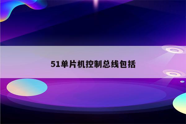 51单片机控制总线包括